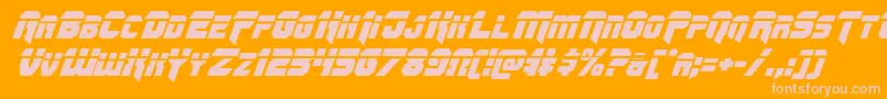 Omegaforcelaserital11 Font – Pink Fonts on Orange Background