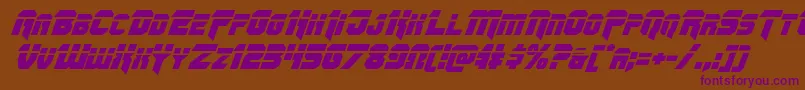 Omegaforcelaserital11 Font – Purple Fonts on Brown Background