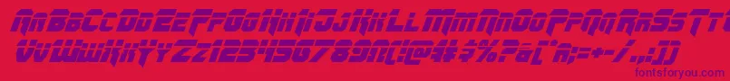 Omegaforcelaserital11 Font – Purple Fonts on Red Background