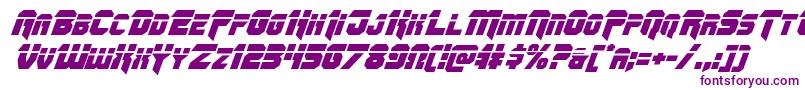 Czcionka Omegaforcelaserital11 – fioletowe czcionki