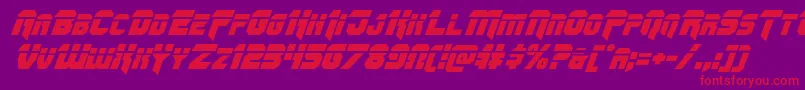 Omegaforcelaserital11 Font – Red Fonts on Purple Background