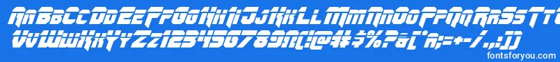 Fonte Omegaforcelaserital11 – fontes brancas em um fundo azul