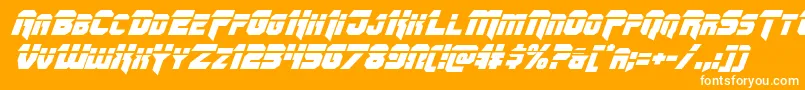 Omegaforcelaserital11 Font – White Fonts on Orange Background