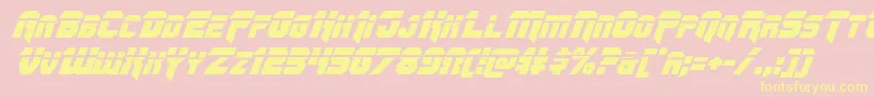 Omegaforcelaserital11-Schriftart – Gelbe Schriften auf rosa Hintergrund