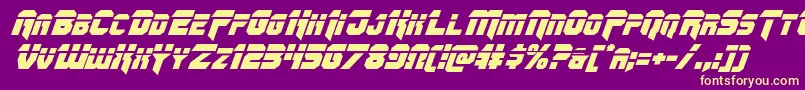 Omegaforcelaserital11 Font – Yellow Fonts on Purple Background