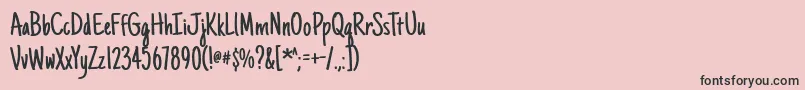 Justanotherhand Font – Black Fonts on Pink Background