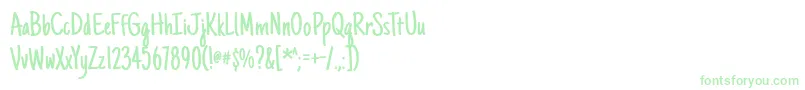 Justanotherhand Font – Green Fonts on White Background