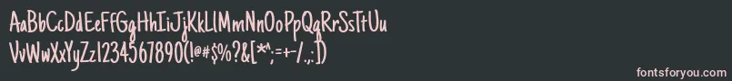 Justanotherhand Font – Pink Fonts on Black Background
