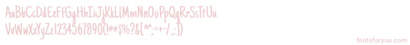 Justanotherhand Font – Pink Fonts on White Background