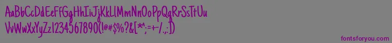 Justanotherhand Font – Purple Fonts on Gray Background