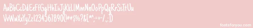 Justanotherhand Font – White Fonts on Pink Background