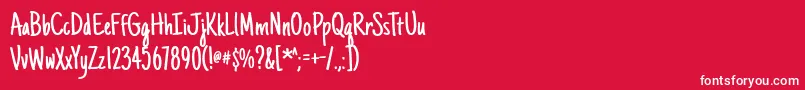 Justanotherhand Font – White Fonts on Red Background