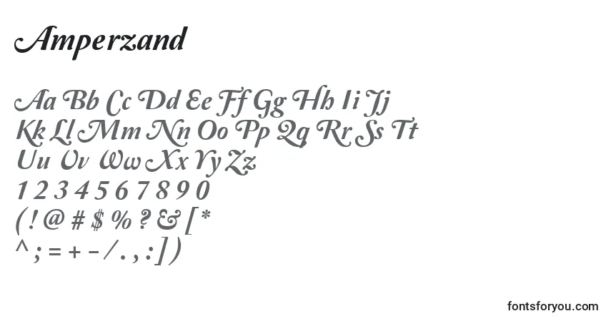 A fonte Amperzand – alfabeto, números, caracteres especiais
