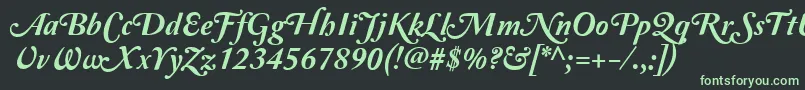フォントAmperzand – 黒い背景に緑の文字