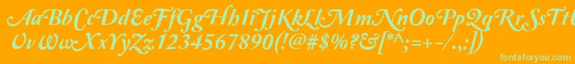 Amperzand-Schriftart – Grüne Schriften auf orangefarbenem Hintergrund
