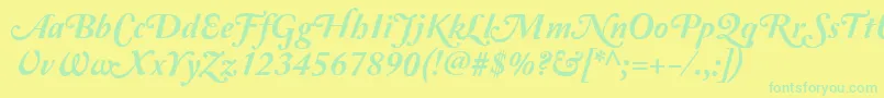 Amperzand-Schriftart – Grüne Schriften auf gelbem Hintergrund