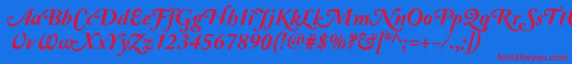 Amperzand Font – Red Fonts on Blue Background