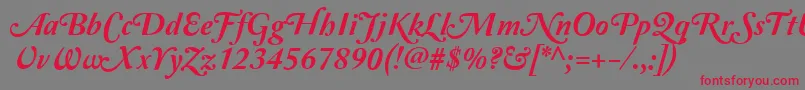 Шрифт Amperzand – красные шрифты на сером фоне