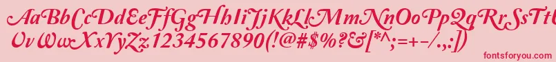 Amperzand Font – Red Fonts on Pink Background