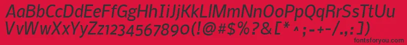 NobileMediumItalic Font – Black Fonts on Red Background