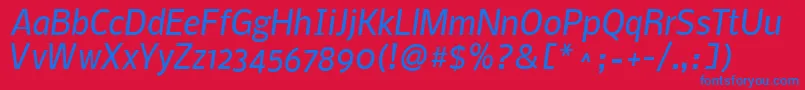 NobileMediumItalic Font – Blue Fonts on Red Background