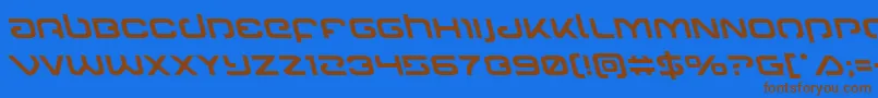 Gunrunnerleft Font – Brown Fonts on Blue Background