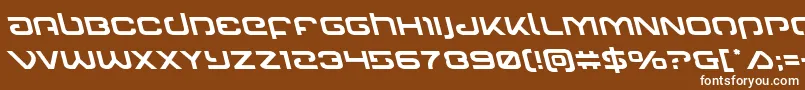 Gunrunnerleft-Schriftart – Weiße Schriften auf braunem Hintergrund