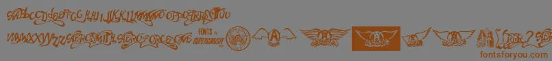 AeroFontOne-Schriftart – Braune Schriften auf grauem Hintergrund