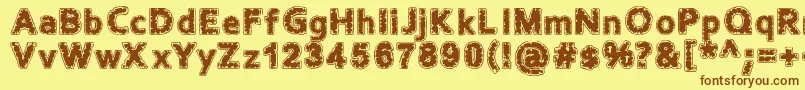 Stoned Font – Brown Fonts on Yellow Background