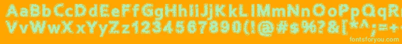 Stoned Font – Green Fonts on Orange Background