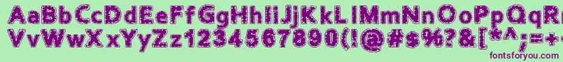 Stoned Font – Purple Fonts on Green Background