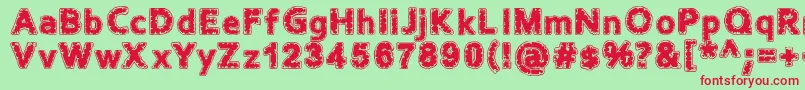 Stoned Font – Red Fonts on Green Background