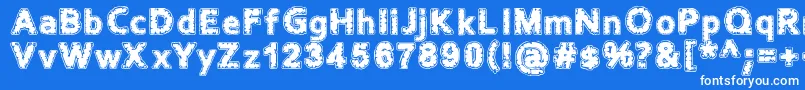 Stoned Font – White Fonts on Blue Background