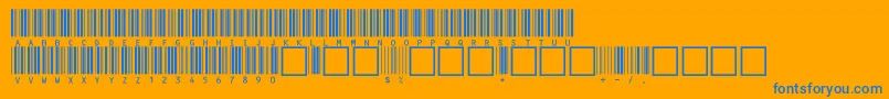 フォントC39hrp48dltt – オレンジの背景に青い文字