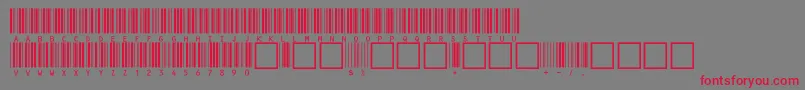 フォントC39hrp48dltt – 赤い文字の灰色の背景