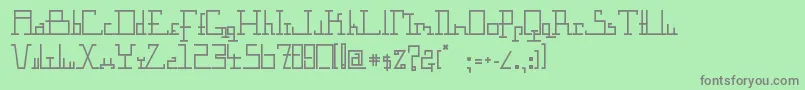 フォントGravimetricbeta – 緑の背景に灰色の文字