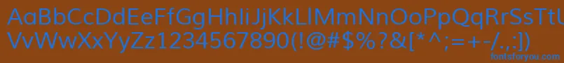 MuliRegular-fontti – siniset fontit ruskealla taustalla