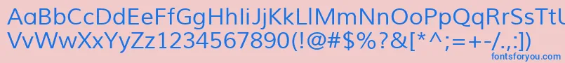 フォントMuliRegular – ピンクの背景に青い文字