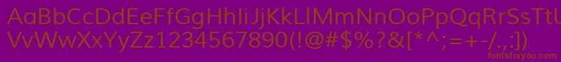 Шрифт MuliRegular – коричневые шрифты на фиолетовом фоне