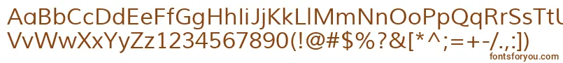 MuliRegular Font – Brown Fonts on White Background