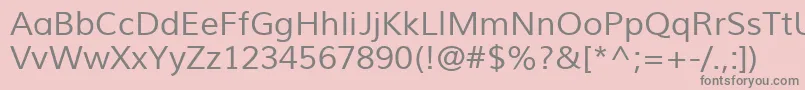 MuliRegular-Schriftart – Graue Schriften auf rosa Hintergrund