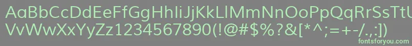 MuliRegular Font – Green Fonts on Gray Background