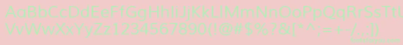 MuliRegular-fontti – vihreät fontit vaaleanpunaisella taustalla