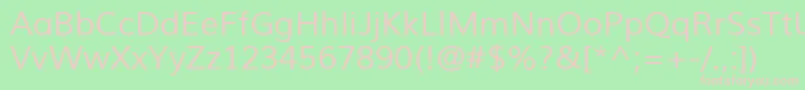 MuliRegular-fontti – vaaleanpunaiset fontit vihreällä taustalla