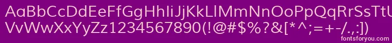 MuliRegular Font – Pink Fonts on Purple Background