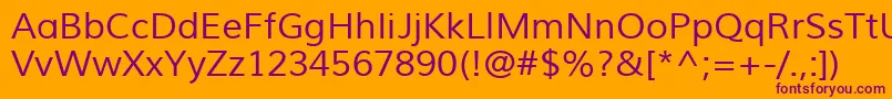 MuliRegular Font – Purple Fonts on Orange Background