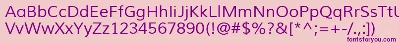 MuliRegular Font – Purple Fonts on Pink Background