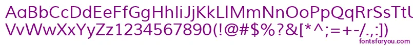 MuliRegular-fontti – violetit fontit valkoisella taustalla