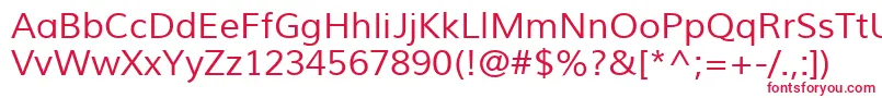 フォントMuliRegular – 白い背景に赤い文字