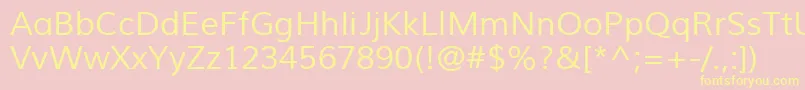 MuliRegular-fontti – keltaiset fontit vaaleanpunaisella taustalla